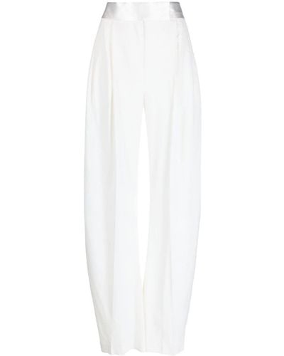The Attico Pantalon en soie à coupe fuselée - Blanc