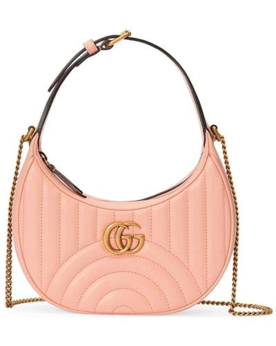 Gucci Halbmondförmige GG Marmont Minischultertasche - Pink