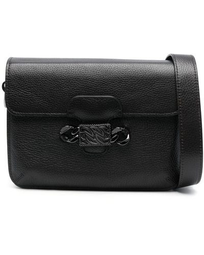 Casadei Mia Leather Crossbody Bag - Black