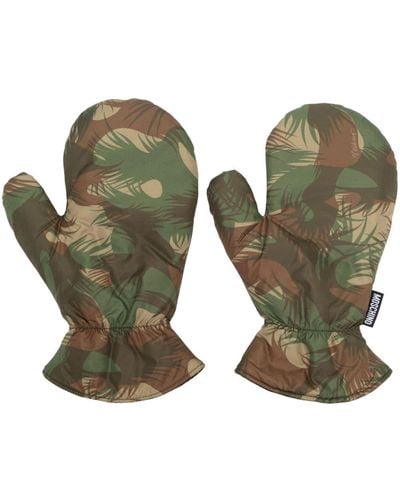 Moschino Camouflage-print Padded Gloves - Green