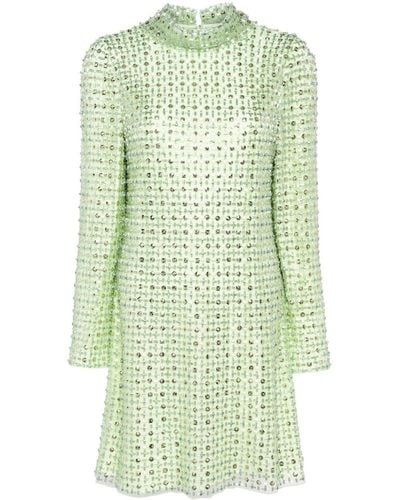 Jenny Packham Vestido corto con detalle de cristales - Verde