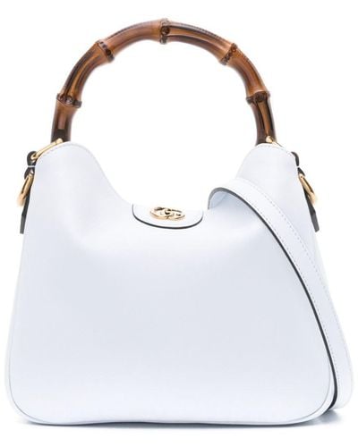 Gucci Small Diana Leather Tote Bag - White