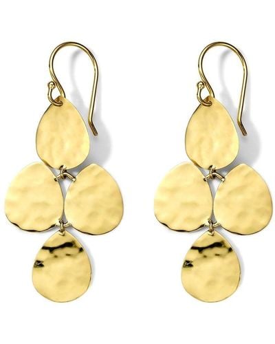 Ippolita 18kt Yellow Gold Classico Crinkle Teardrop Cascade Earrings - Metallic