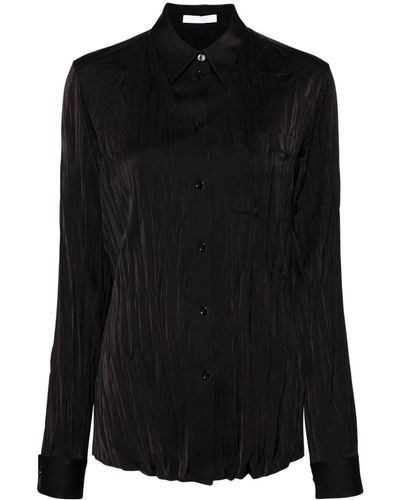 Helmut Lang Crinkled Satin Shirt - Black