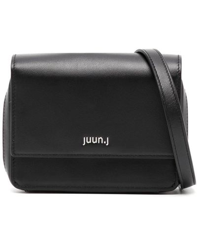 Juun.J Logo-plaque Leather Wallet - Black