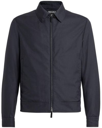 Zegna Leggerissimo Zipped-up Shirt Jacket - Blue
