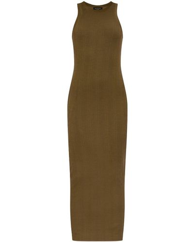 Rag & Bone Geripptes Kleid mit rundem Ausschnitt - Grün