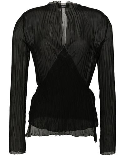 Fabiana Filippi Blouse plissée à effet de transparence - Noir