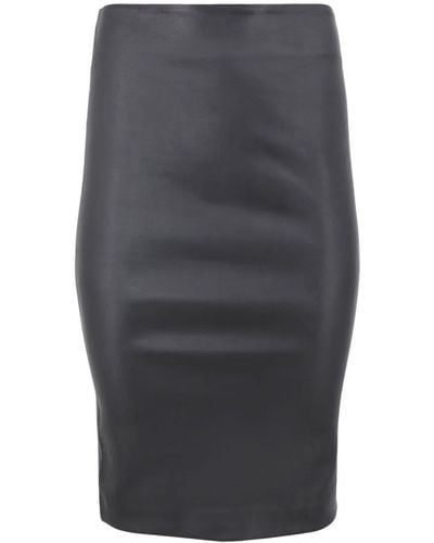 SPRWMN High-waisted Leather Skirt - Gray
