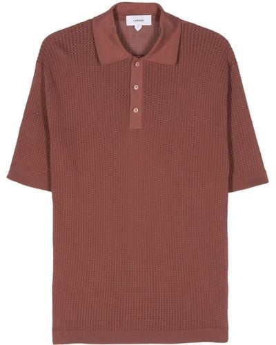 Lardini Opengebreid Poloshirt - Rood