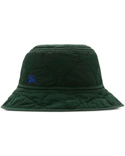 Burberry Crinkled Quilted Bucket Hat - Green