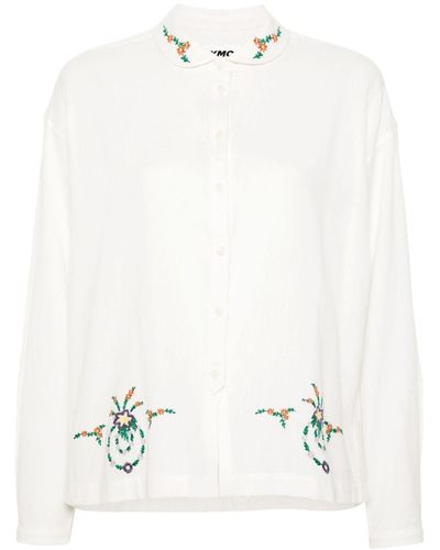 YMC Marianne Embroidered-detail Shirt - Wit