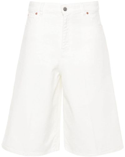 Victoria Beckham Jeans-Shorts mit tiefem Schritt - Weiß