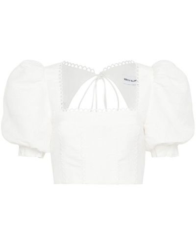 Rebecca Vallance Giovanni Puff-sleeve Top - White