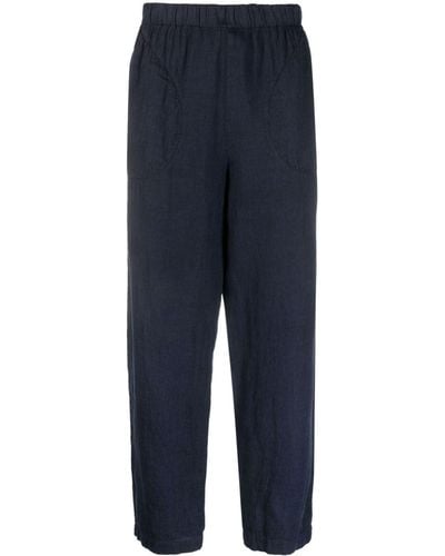 Barena Pantalones rectos con cinturilla elástica - Azul