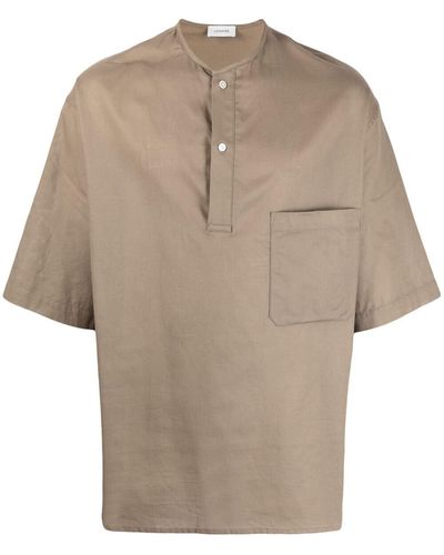 Lemaire ボタン Tシャツ - ブラウン