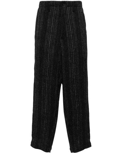 Yohji Yamamoto Pantalon ample à rayures Z - Noir