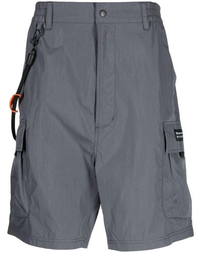 Izzue Contrast-stitching Cargo Shorts - Gray
