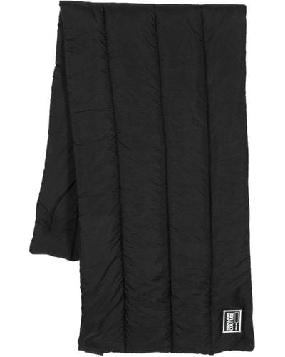 Versace Gefütterter Schal mit Logo-Patch - Schwarz