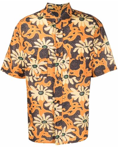 Nanushka Floral Print Shirt - Orange