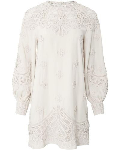 Carolina Herrera Floral-appliqué Long-sleeve Minidress - White