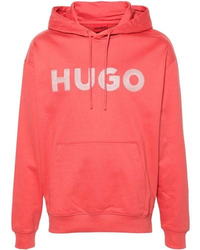 HUGO Drochood Cotton Hoodie - Pink