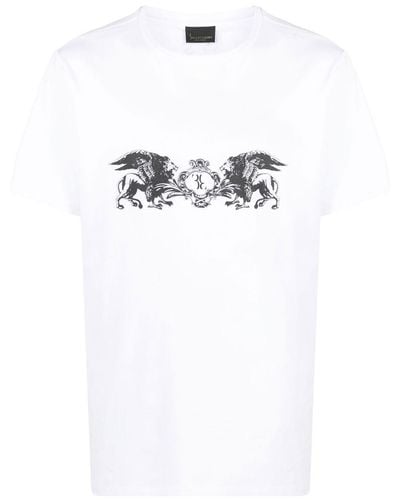 Billionaire T-shirt girocollo con logo - Bianco