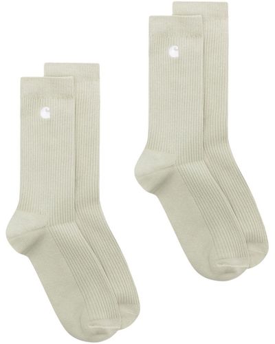 Carhartt 2er-Set Socken mit Logo-Stickerei - Weiß