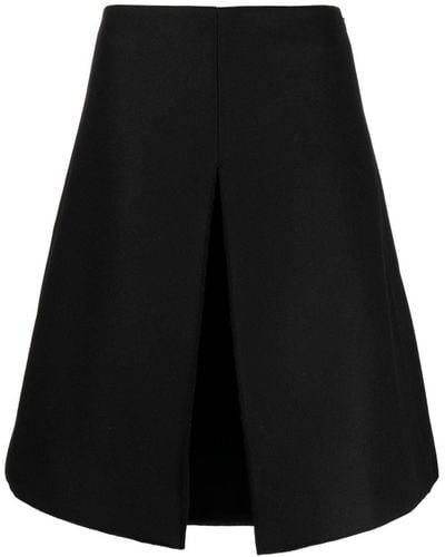 Khaite Boris Virgi Wool Blend Skirt - Black