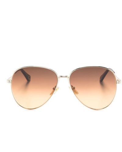 Chloé Gradient-lenses Pilot-frame Sunglasses - Natural