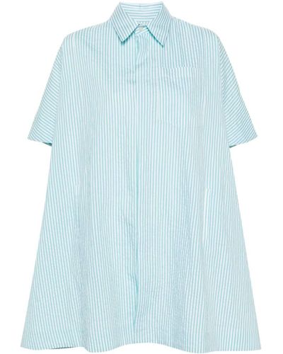 Manuel Ritz Striped Seersucker Mini Dress - Blue