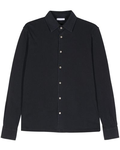 Boglioli Spread-collar Cotton Shirt - Black