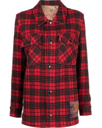 Pierre Louis Mascia Checked Wool Shirt - Red
