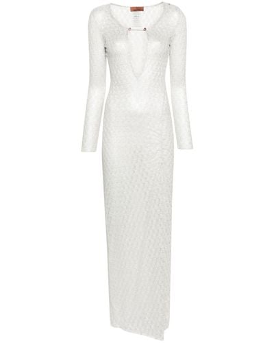 Missoni Lurex-Kleid mit Spitze - Weiß