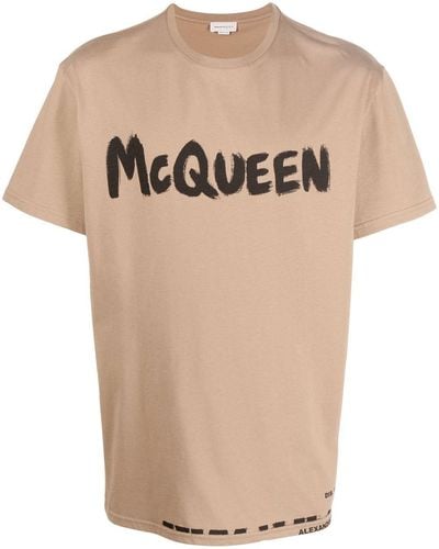 Alexander McQueen アレキサンダー・マックイーン ロゴ Tシャツ - ナチュラル