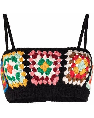 Alanui Positive Vibes Hand-crochet Bralette - Black