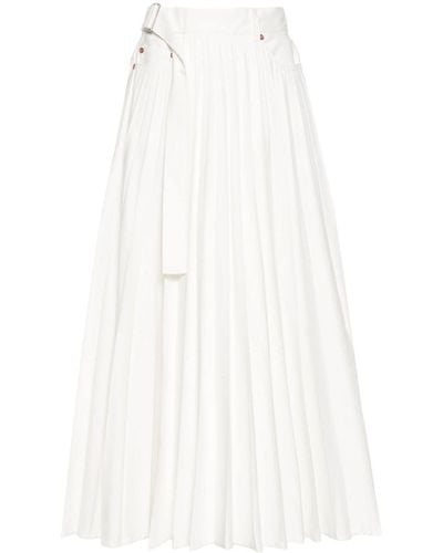 Sacai Wrap-around Pleated Skirt - White