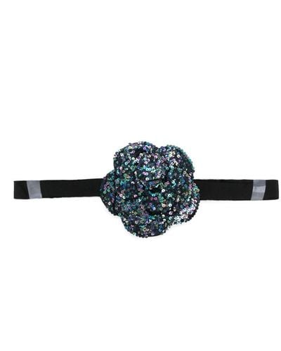 Cynthia Rowley Iridescent Sequinned Flower Tie - Blue