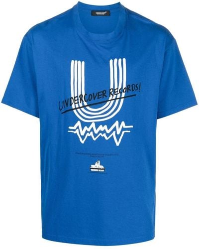 Undercover T-shirt à logo imprimé - Bleu
