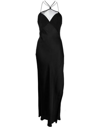 Calvin Klein Maxi-jurk Met Open Rug - Zwart