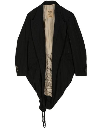 Uma Wang Gathered-detail asymmetric blazer - Noir