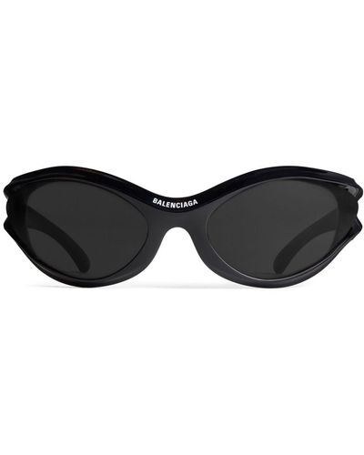 Balenciaga Dynamo Sonnenbrille mit ovalem Gestell - Schwarz