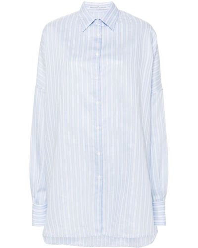 Ermanno Scervino Striped Batwing-sleeve Shirt - White