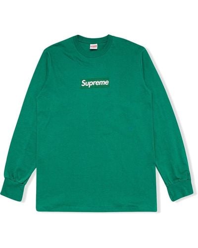 Supreme ロゴ ロングtシャツ - グリーン
