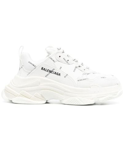 Balenciaga Baskets Triple S en cuir artificiel - Blanc