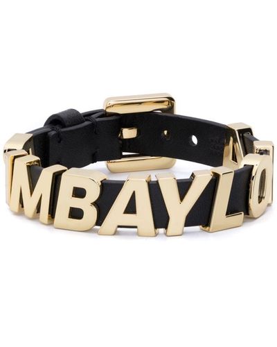 Bimba Y Lola Logo-lettering Leather Bracelet - Black