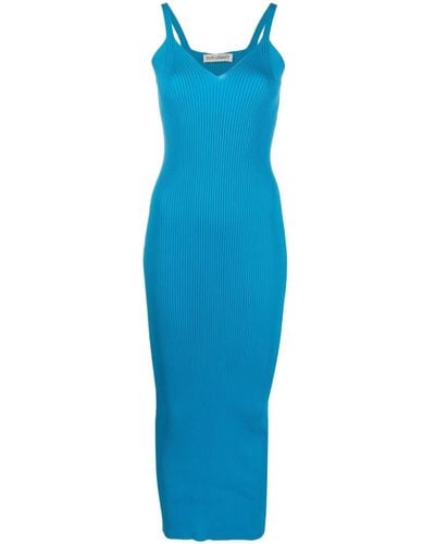 Our Legacy Sleeveless Ribbed-knit Dress - Blue