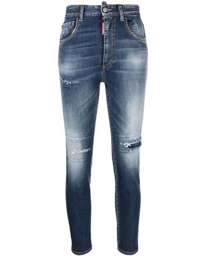 DSquared² Twiggy Cropped Jeans - Blue