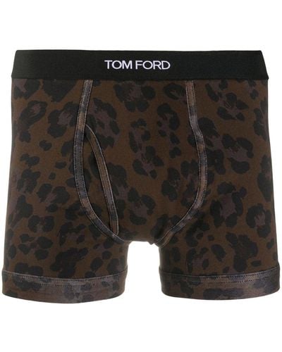 Tom Ford トム・フォード レオパード ボクサーパンツ - ブラック