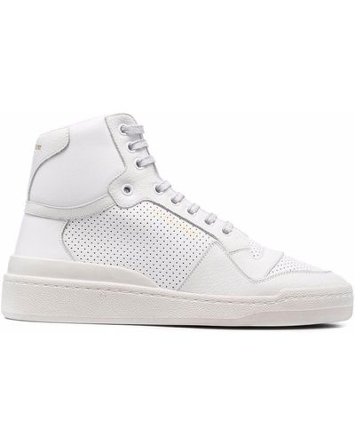 Saint Laurent Sl24 Leather High-top Sneakers - White